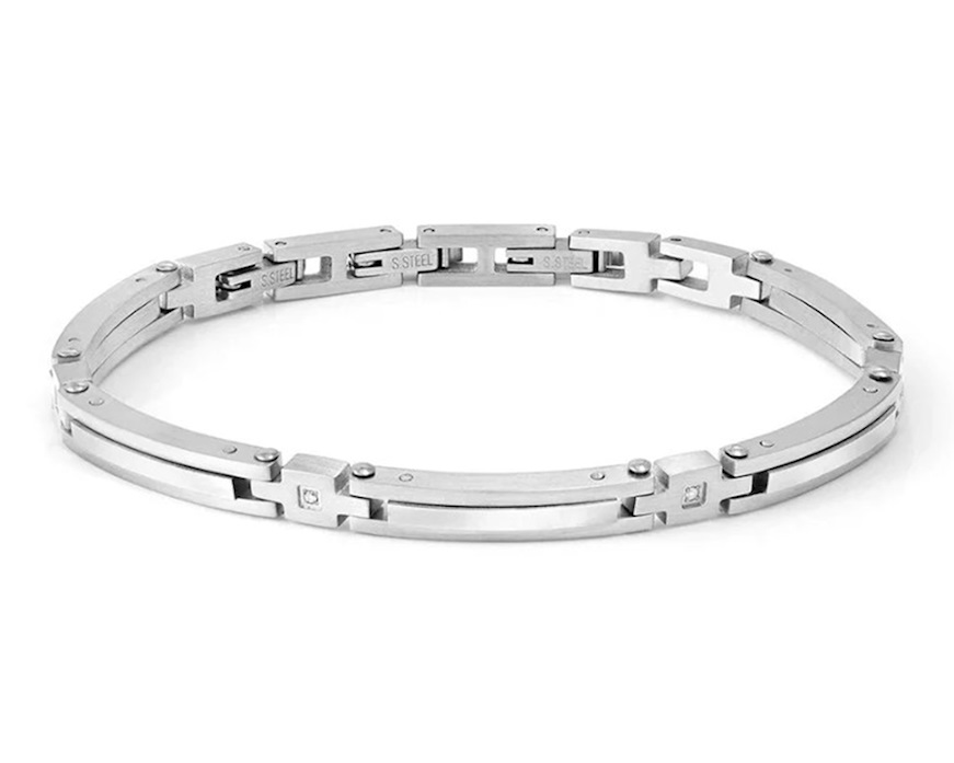 Bracciale Strong Diamond acciaio con 4 diamanti naturali Nomination