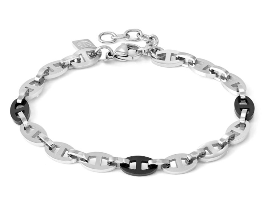 Bracelet Strong Diamond steel with black inserts Nomination