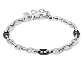 Bracelet Strong Diamond steel with black inserts Nomination