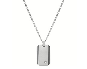 Necklace Strong Diamond steel with plate and natural diamond Nomination