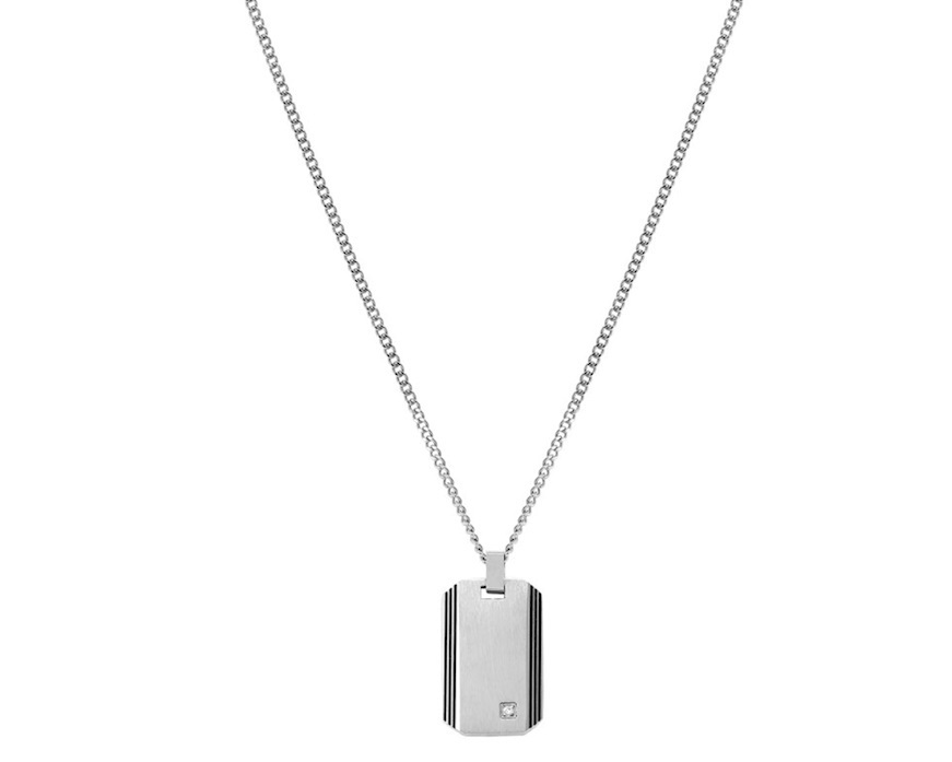 Necklace Strong Diamond steel with plate and natural diamond Nomination