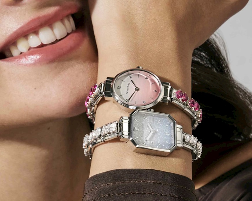 Orologio donna Time Paris acciaio con quadrante glitter sfumè rosa e argento Nomination