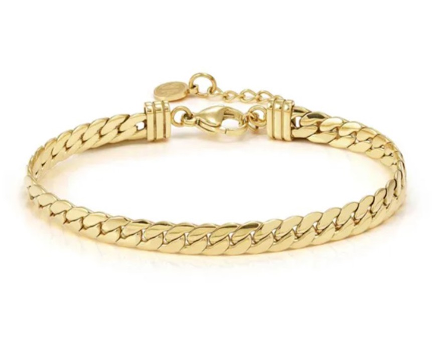 Bracciale Eclettica acciaio dorato a maglia piatta Nomination