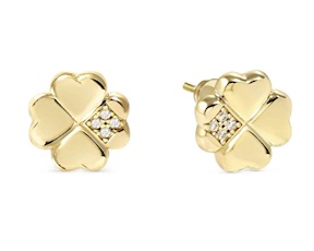 Earrings Petit Sparkle silver four-leaf clover Nomination