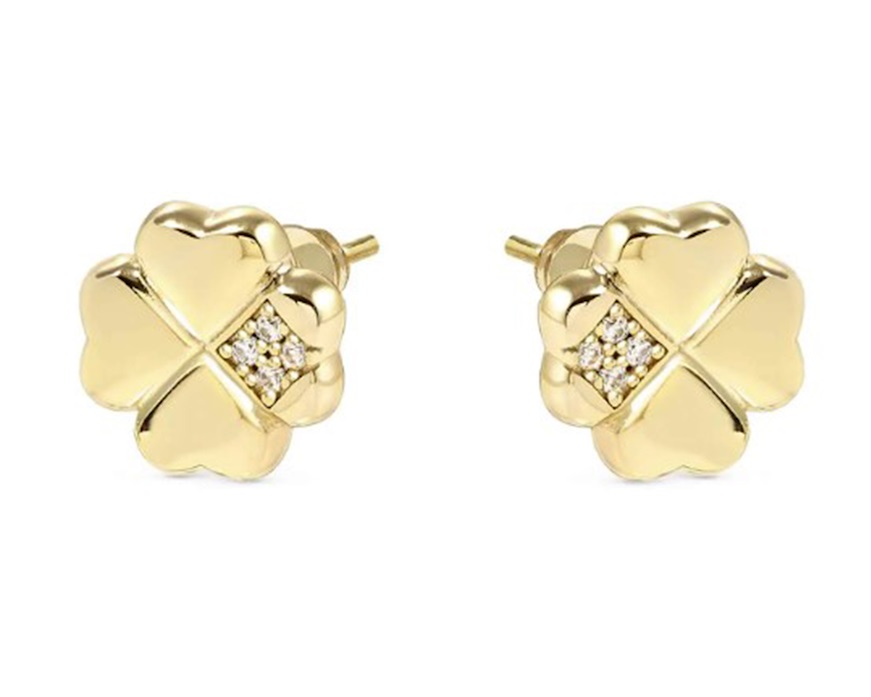 Earrings Petit Sparkle silver four-leaf clover Nomination