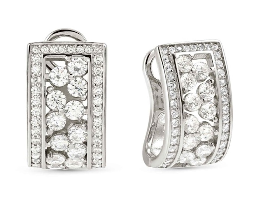 Orecchini a scattino Life Bouquet argento con pietre cubic zirconia Nomination