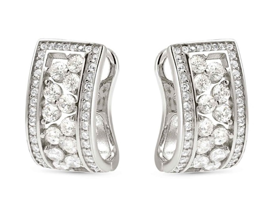 Orecchini a scattino Life Bouquet argento con pietre cubic zirconia Nomination