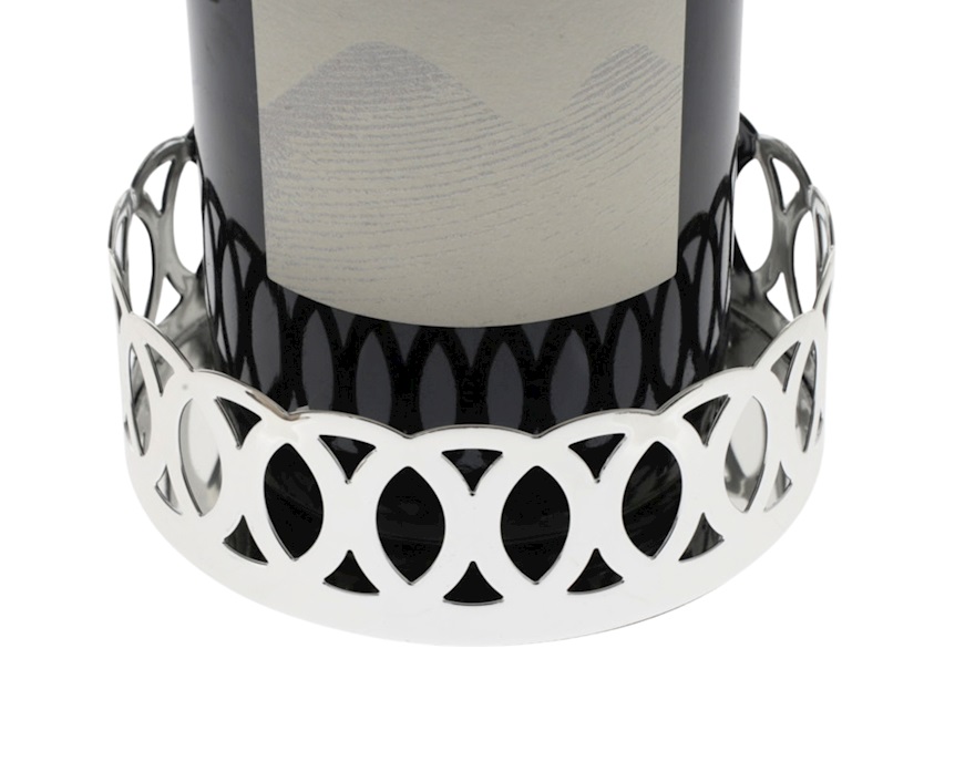 Cerchi bottle coaster trilaminated Silver with stopper and drip-catcher Selezione Zanolli