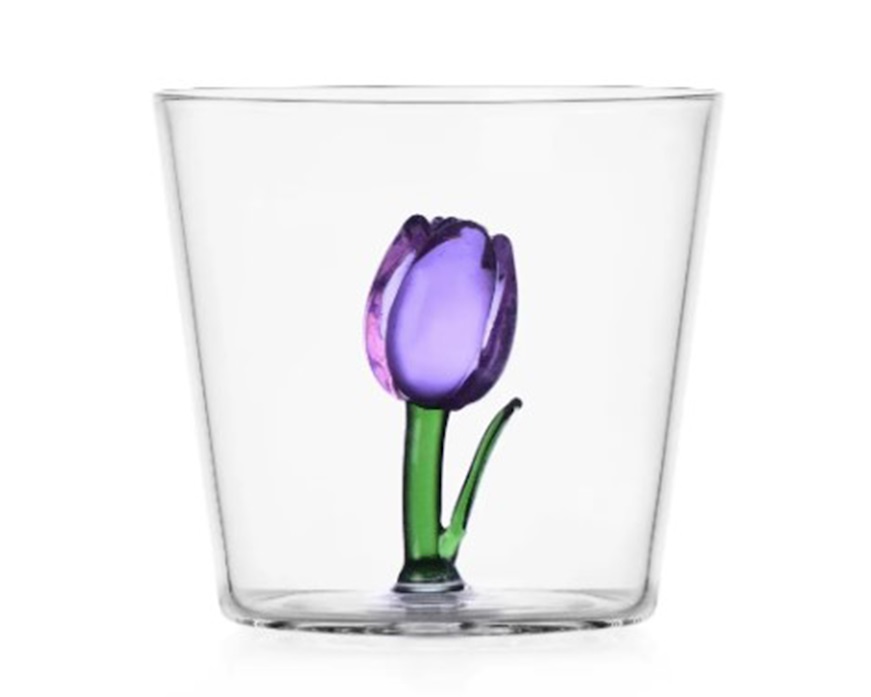 Bicchiere tumbler Botanica Tulipano lilla Ichendorf