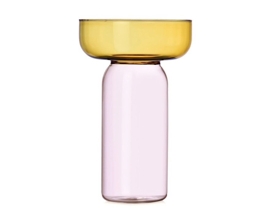 Vaso cilindrico medio Aura ambra-rosa Ichendorf