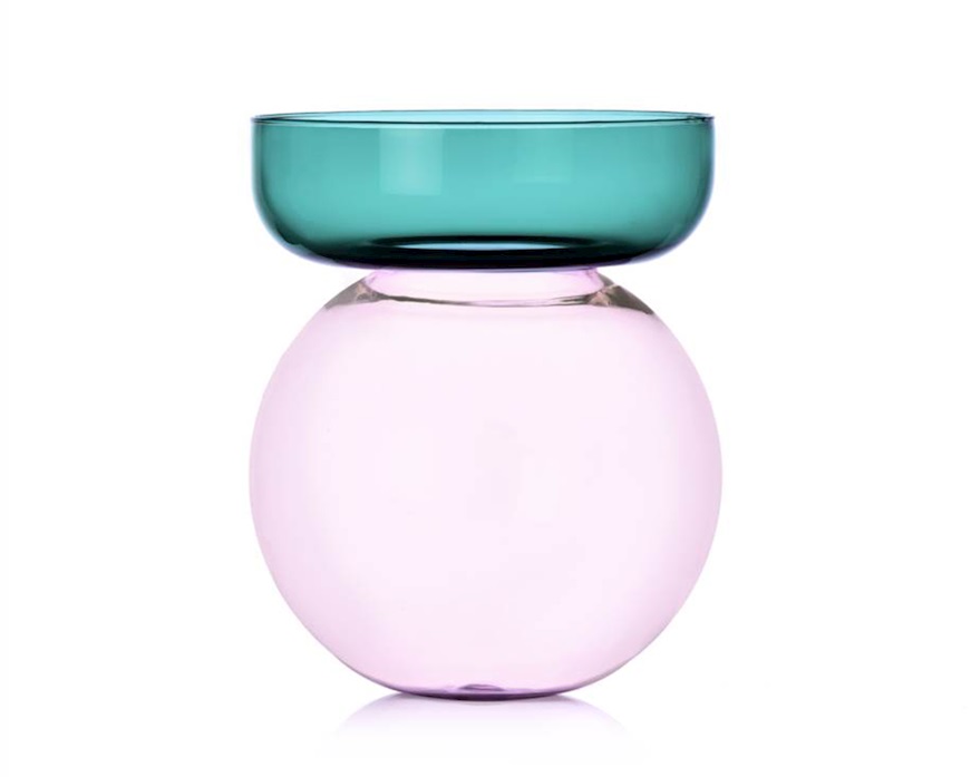 Vaso sferico piccolo Aura petrolio-rosa Ichendorf