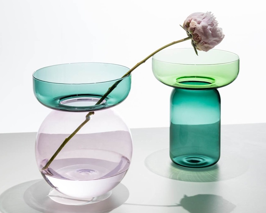 Vaso sferico piccolo Aura petrolio-rosa Ichendorf