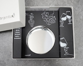 Onde bottle coaster trilaminated Silver Selezione Zanolli