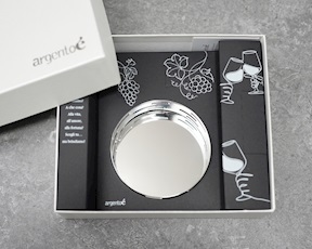 Pattern bottle coaster trilaminated Silver Selezione Zanolli