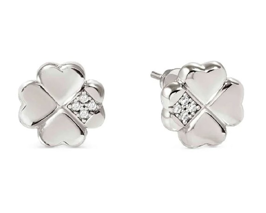Earrings Petit Sparkle silver four-leaf clover Nomination