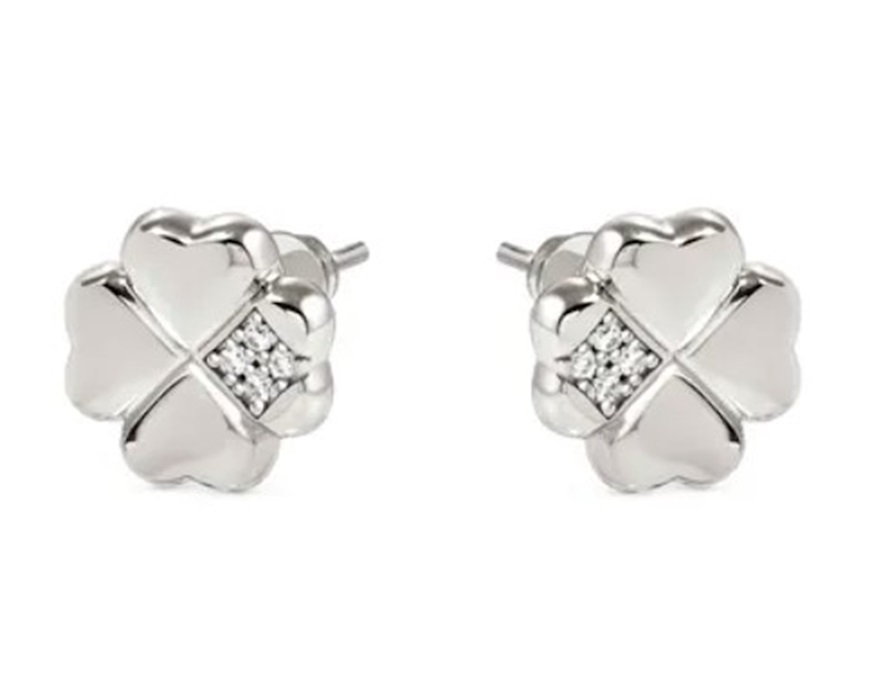 Earrings Petit Sparkle silver four-leaf clover Nomination
