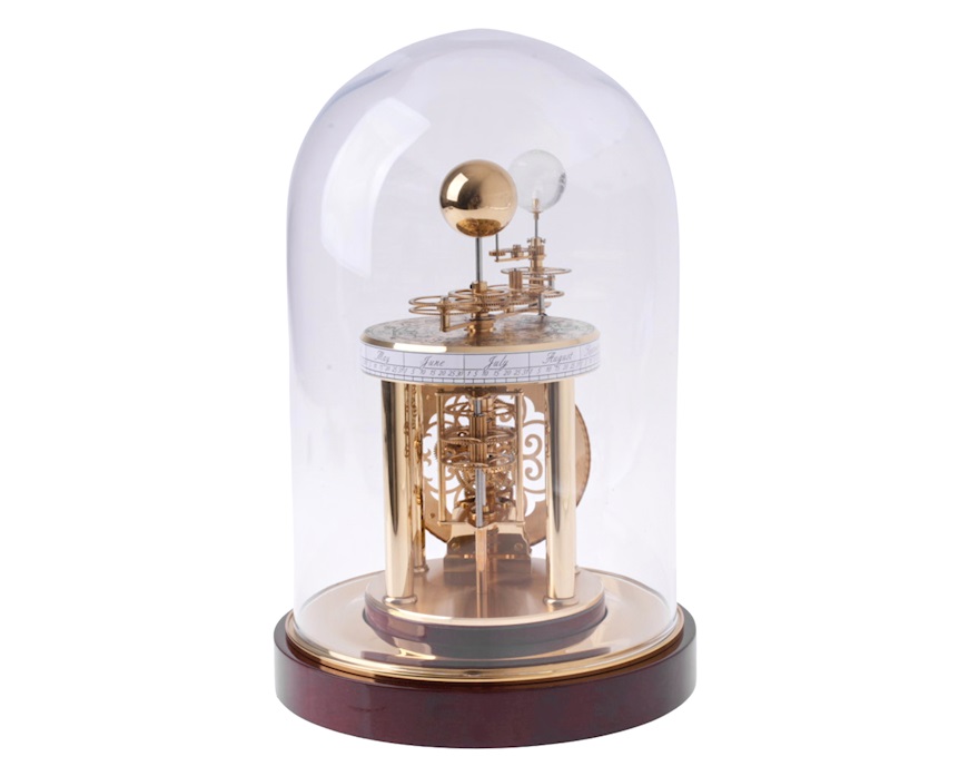 Table clock Astrolabium mahogany Hermle