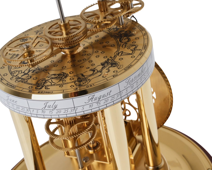 Table clock Astrolabium mahogany Hermle