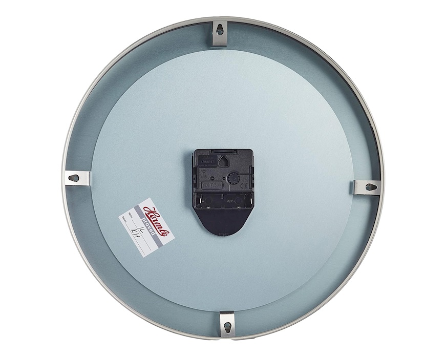 Orologio da parete acciaio quadrante bianco e planisfero nero Hermle