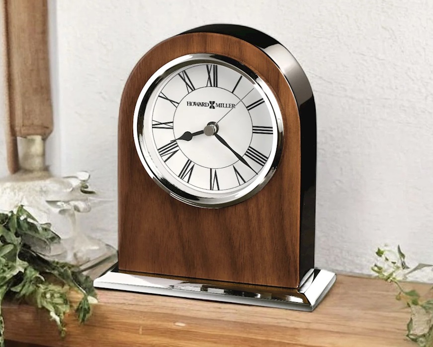 Orologio da tavolo Howard Miller Palermo in legno e ottone Selezione Zanolli