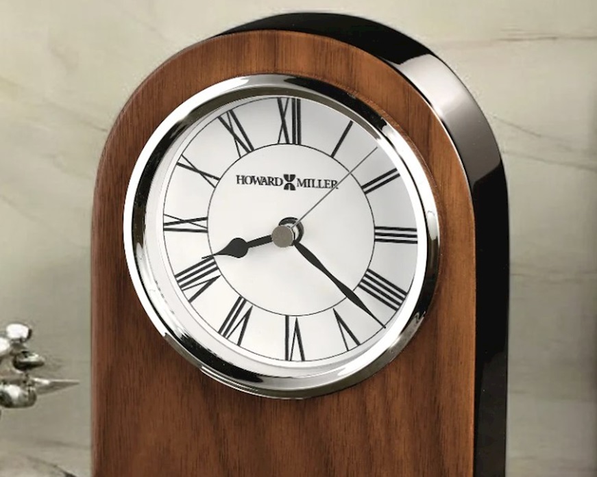 Orologio da tavolo Howard Miller Palermo in legno e ottone Selezione Zanolli