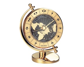 Orologio da tavolo Seiko Discoverer in ottone placcato oro