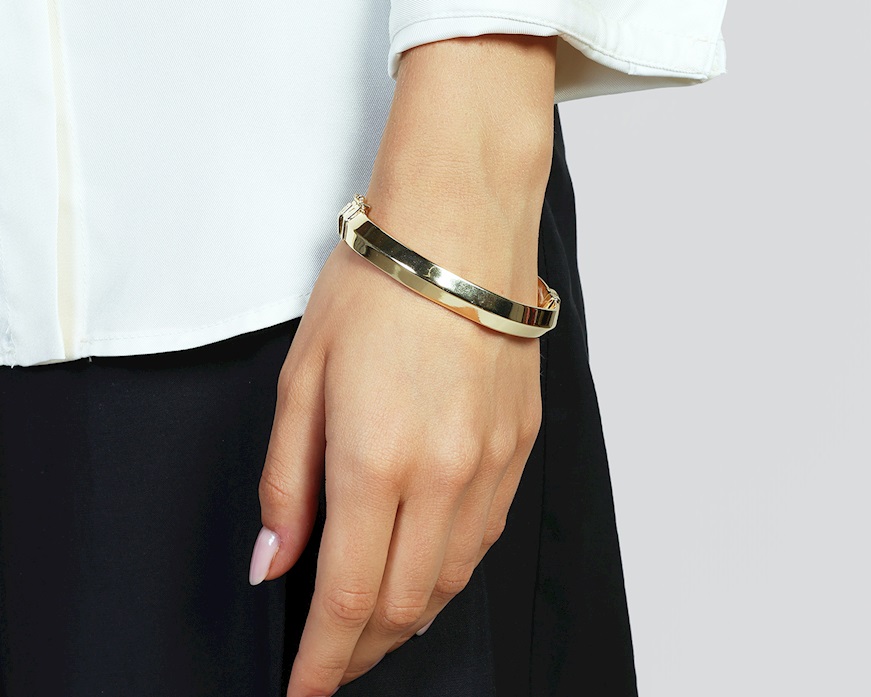 Bracciale rigido Classica in bronzo dorato Unoaerre