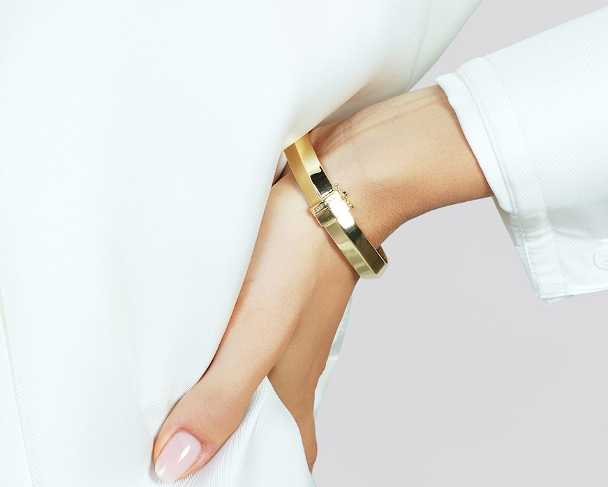 Bracciale rigido Classica in bronzo dorato Unoaerre