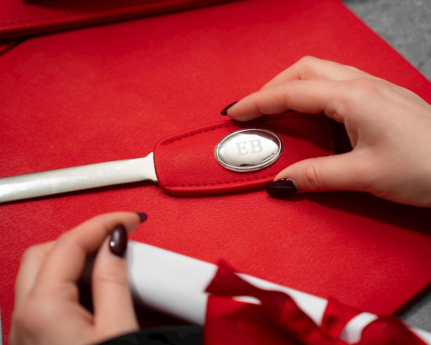 Set ufficio argento bilaminato 5 pezzi rosso Selezione Zanolli