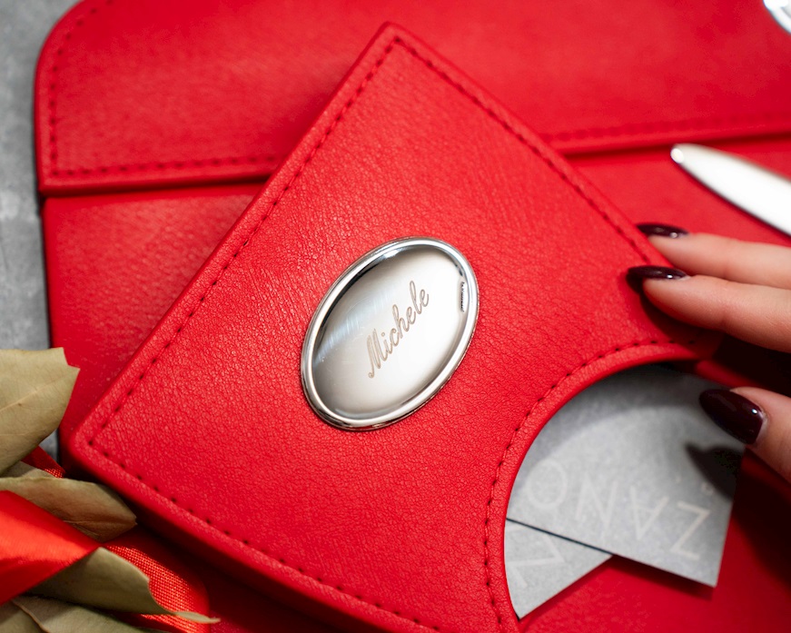 Set ufficio argento bilaminato 5 pezzi rosso Selezione Zanolli