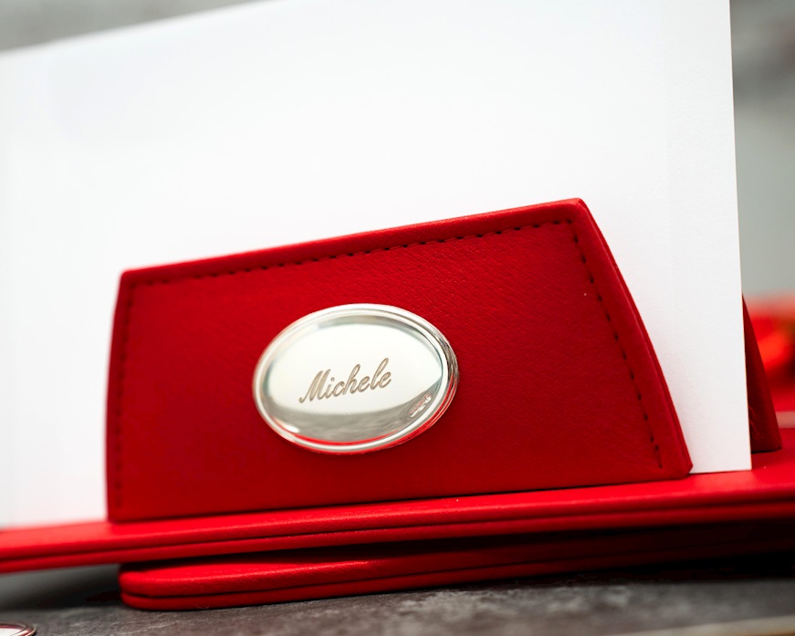 Set ufficio argento bilaminato 5 pezzi rosso Selezione Zanolli