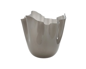 Vase Fazzoletto Murano glass opalino taupe Venini