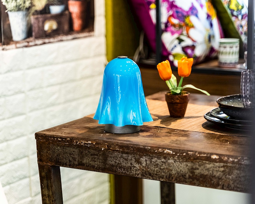 Table lamp Fantasmino Murano glass aquamare Venini