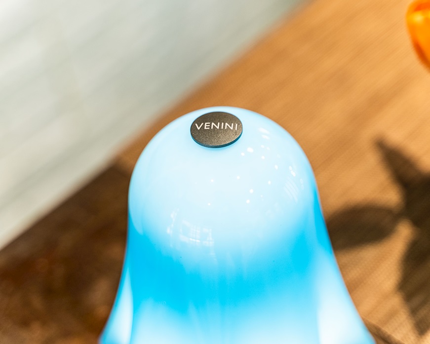 Table lamp Fantasmino Murano glass aquamare Venini