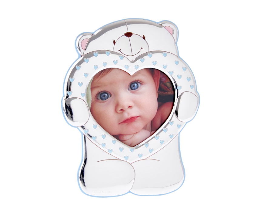 Picture frame Forever Friends pvd Silver teddy bear blue Selezione Zanolli