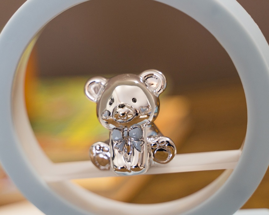 Music box Teddy Bear pvd Silver blue Selezione Zanolli