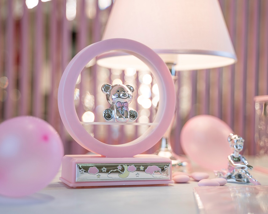 Luce Carillon Orsetto argento pvd rosa Selezione Zanolli