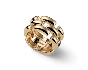 Anello Bold argento dorato con fascia a catena Unoaerre