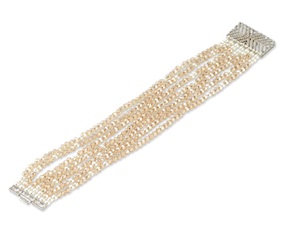 Bracciale ottone con cristalli champagne Sovrani