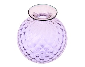 Vaso Monofiore Balloton vetro di Murano lilla menta Venini