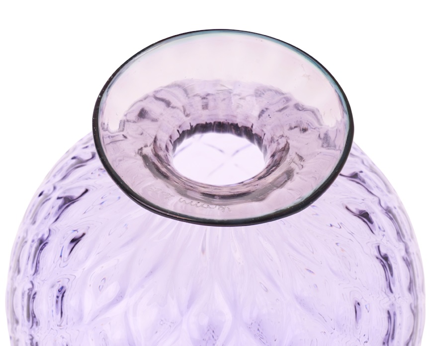 Vaso Monofiore Balloton vetro di Murano lilla menta Venini