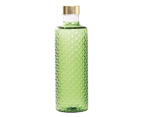 Bottiglia Isolano verde mela con tappo argento/oro Zafferano