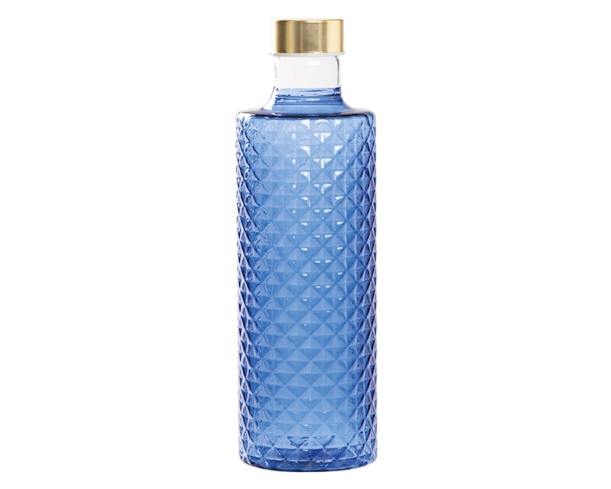 Bottiglia Isolano bluino con tappo argento/oro Zafferano