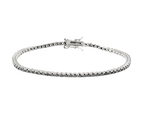 Bracciale tennis argento 4 griffe con zirconi neri Selezione Zanolli