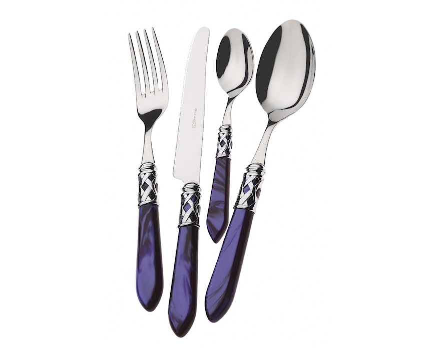 Cutlery set Aladdin steel blue with chromed ferrule Bugatti