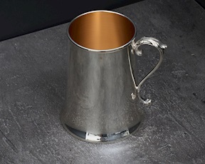 Boccale liscio argento 180 grammi con manico a S usato ricondizionato Zanolli Vintage