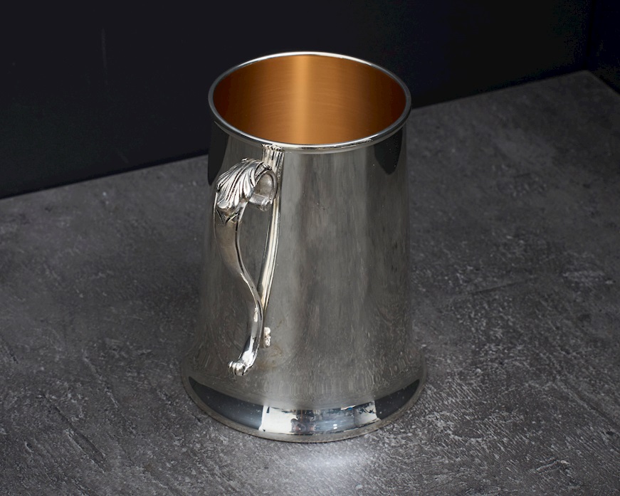 Boccale liscio argento 180 grammi con manico a S usato ricondizionato Zanolli Vintage