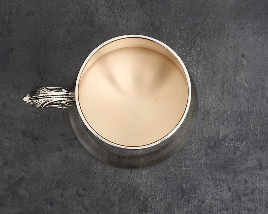 Boccale liscio argento 180 grammi con manico a S usato ricondizionato Zanolli Vintage