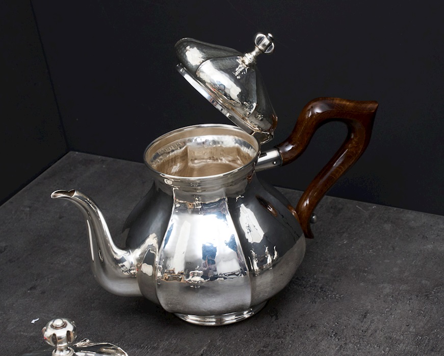 Servizio da the e caffè argento 1404 grammi 4 pezzi in stile Settecento usato ricondizionato Zanolli Vintage