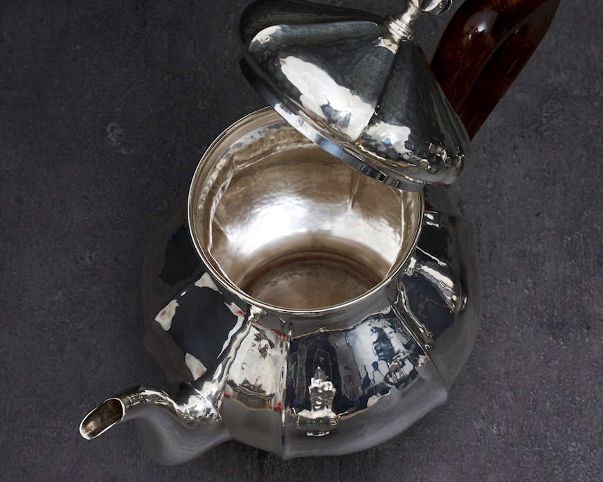 Servizio da the e caffè argento 1404 grammi 4 pezzi in stile Settecento usato ricondizionato Zanolli Vintage